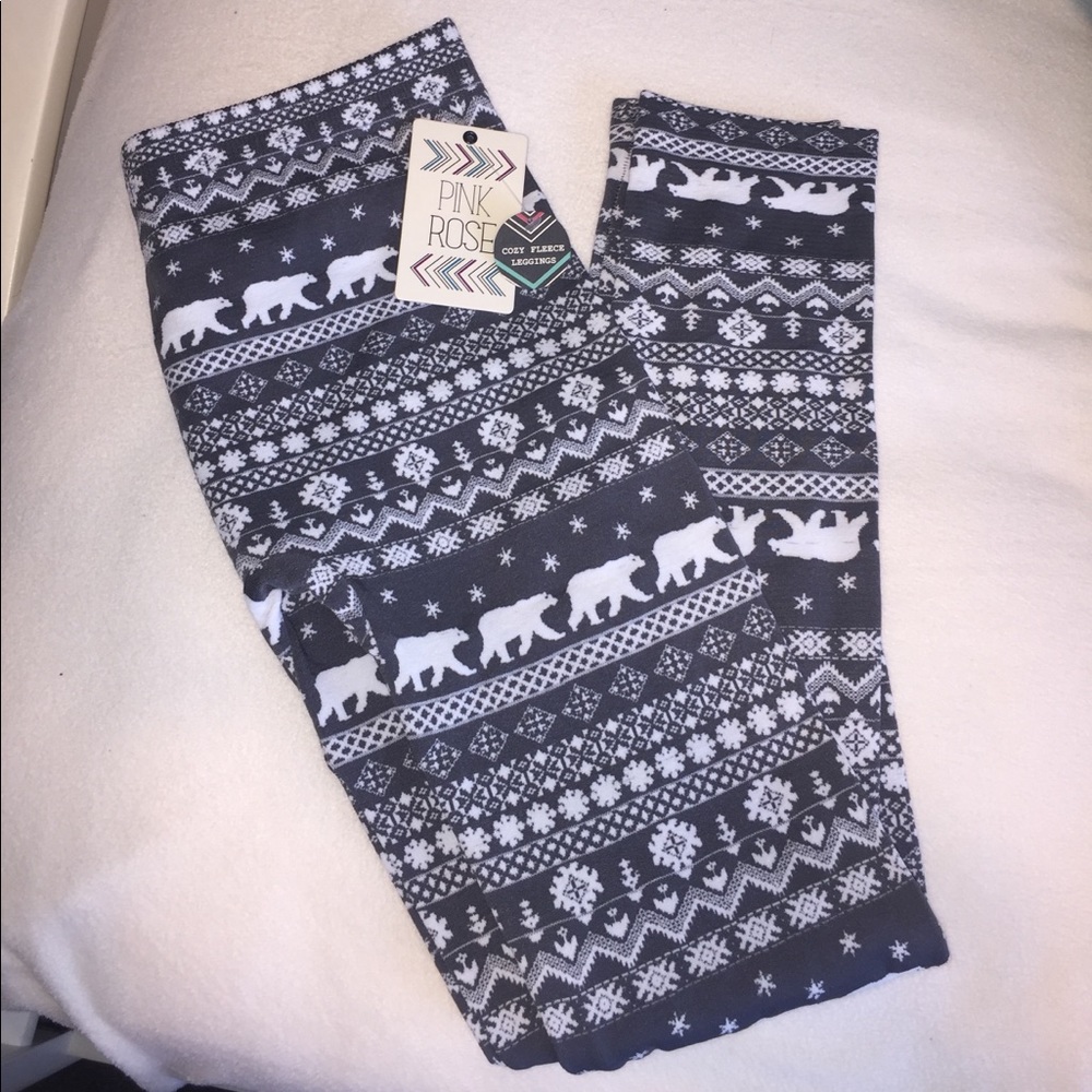 Cute & cozy fleece leggings BNWT ❄️💕 - Picture 1 of 2